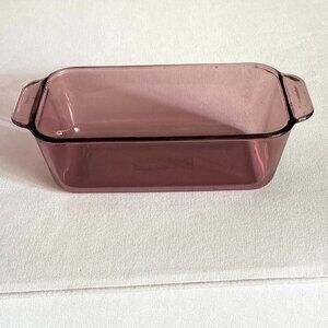 Vintage Pyrex Loaf Pan USA VisionWare 1.5QT #213-R Cranberry Glass Baking Bread